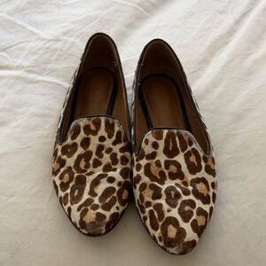 Trask Leopard Print Flats in Brown and Cream